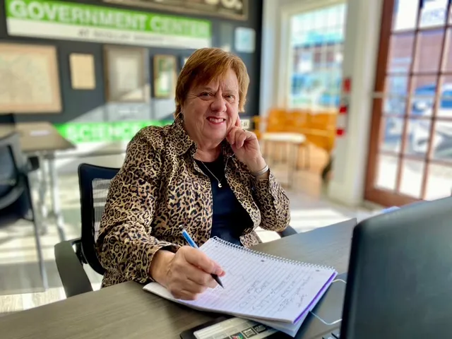 Claudette Sabbag at her writing desk