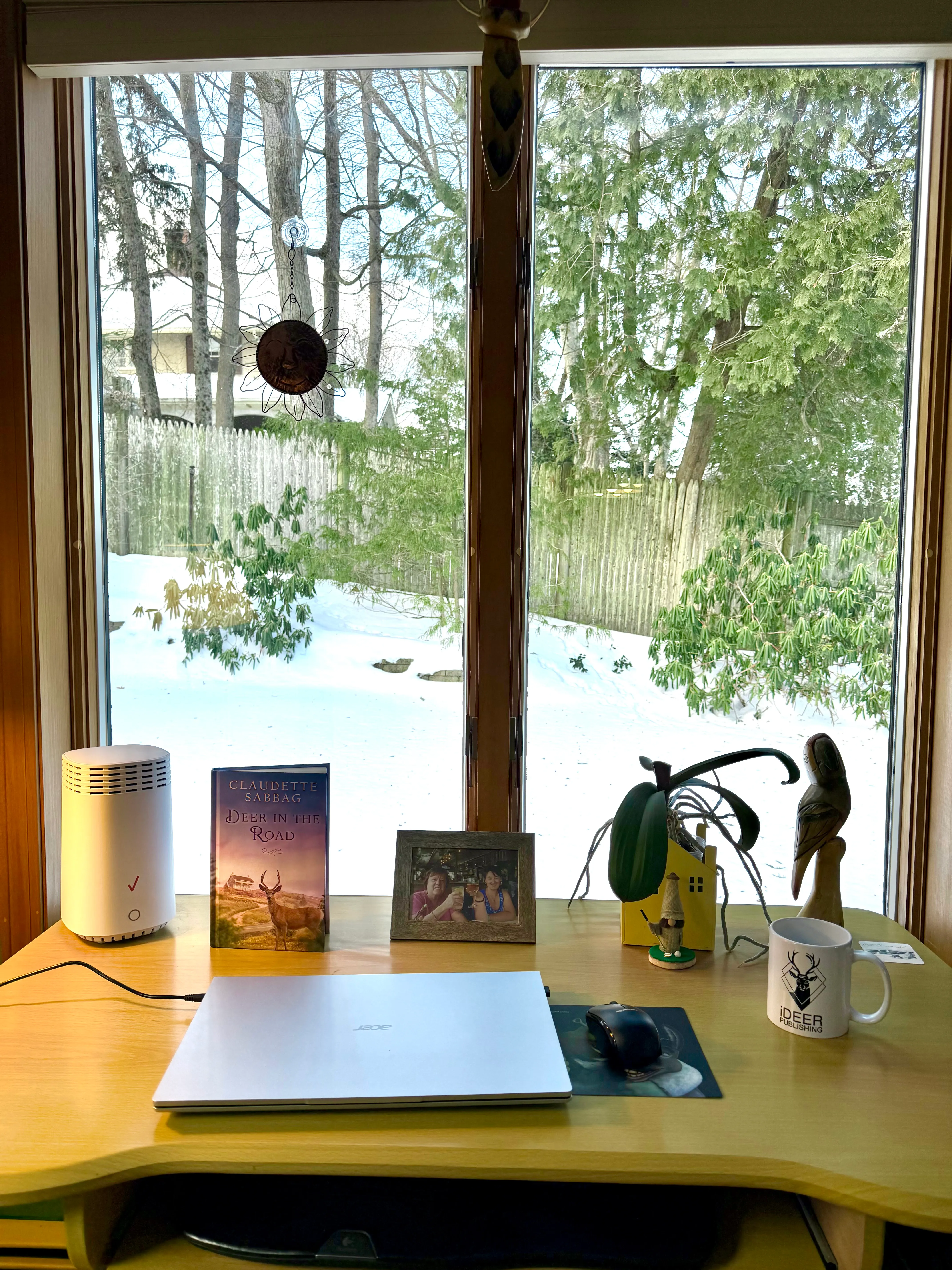 Claudette's writing desk in winter